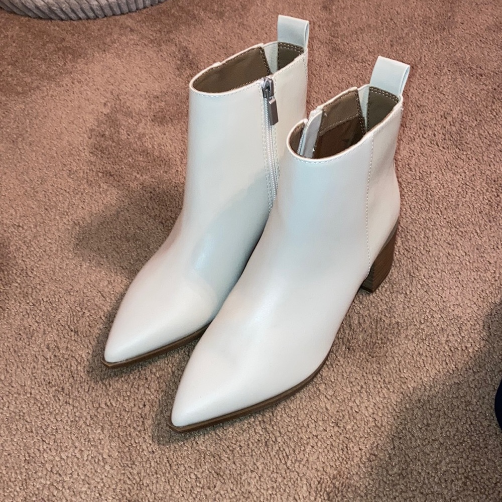 Brand new white booties target size 6